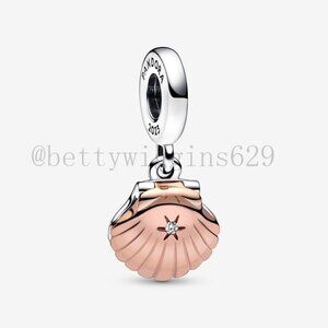 Pandora Sea Shell & Treated Freshwater Cultured Pearl Dangle Charm